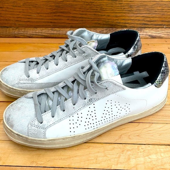 Shoes Designer By P448 In Grey & White, Size:7.5